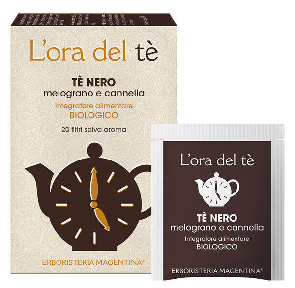 Erboristeria Magentina L'Ora del Tè Tè Nero Melograno e Cannella 20 filtri salva aroma-2
