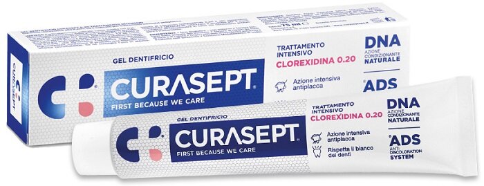 Curasept Gel Dentifricio Clorexidina 0.20 Trattamento intensivo antiplacca 75ml-2