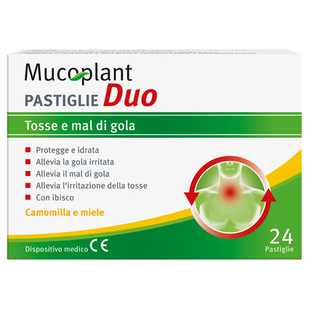 Dr. Theiss Mucoplant Pastiglie Duo per la tosse e mal di gola 24 pastiglie gusto camomilla e miele-2