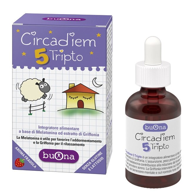 Buona Circadiem 5 Tripto Integratore per bambini utile per favorire il sonno 30ml gusto fragola-2