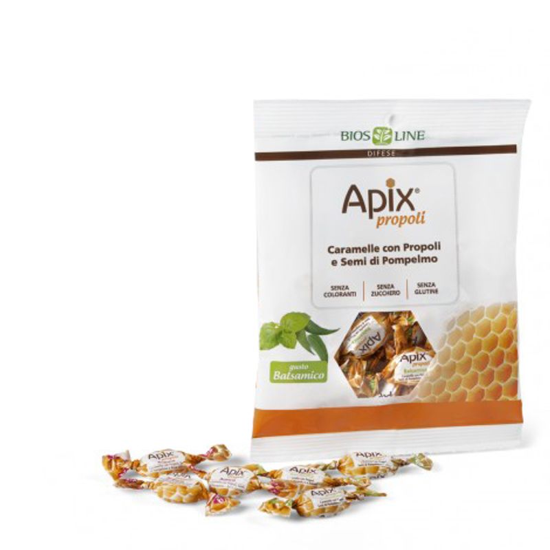 Biosline Apix Propoli Caramelle con propoli e semi di pompelmo gusto Balsamico 50g-1