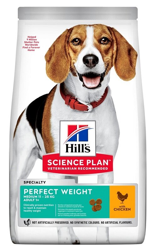 Hill's Science Plan Perfect Weight Medium Adult 1+ Chicken 2kg-1