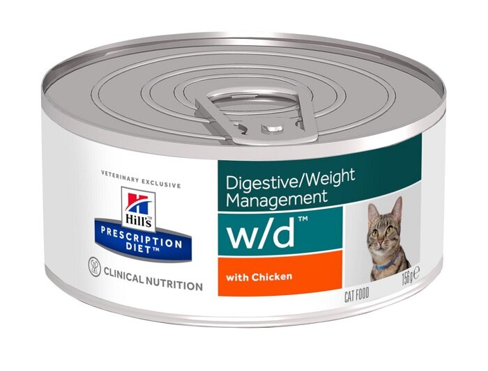 Hill's Prescription Diet W/D Diabetic Gatto Minced Lattina 156g-2