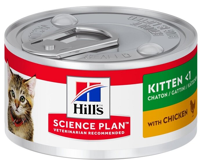 Hill's Science Plan Kitten Alimento per Gattini con Pollo Lattina 82gr-3