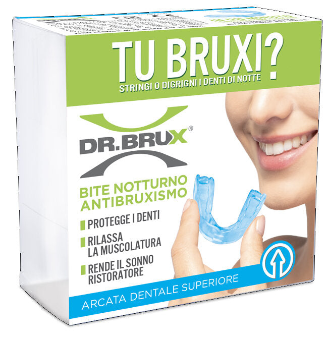 Dr. Brux Bite Notte Antibruxismo arcata dentale superiore Azzurro-3