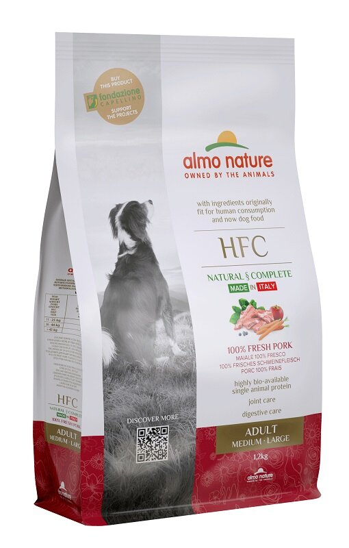 Almo Nature HFC Adult Crocchette Maiale Cani Adulti Taglia Media E Grande Sacco 1,2kg-2