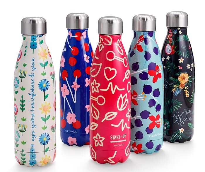 Neavita Bottiglia Thermos in acciaio Fruit Euphoria colore blu 500ml-1