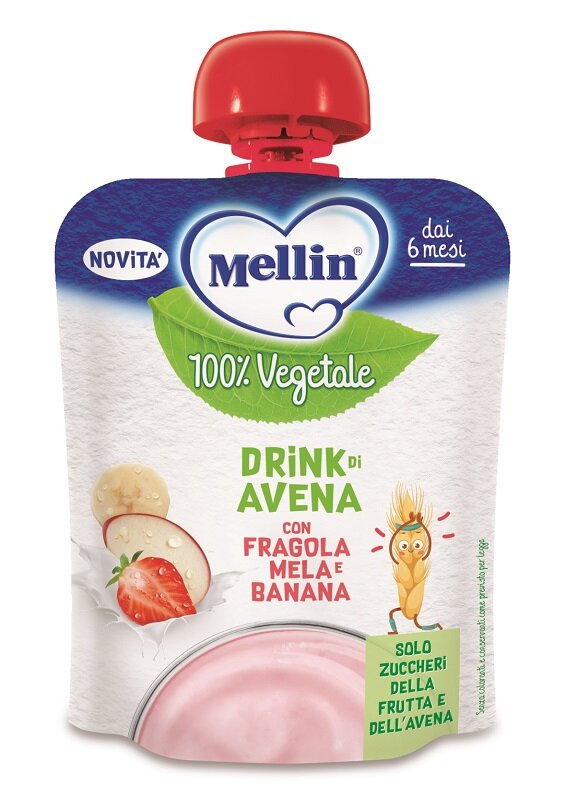 Mellin Puch 100% Vegetale gusto avena fragola mela e banana 6 mesi+ 90g-2