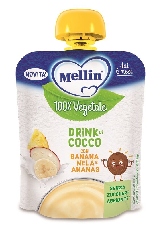 Mellin Puch 100% Vegetale gusto cocco ananas mela e banana 6 mesi+ 90g-2