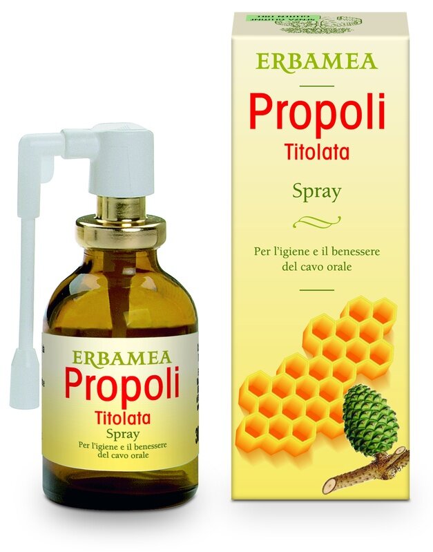 Erbamea Propoli Titolata per l'igiene e il benessere del cavo orale Spray 30ml-2