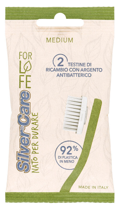 Silvercare For Life 2 Testine Di Ricambio Con Argento Medie-2