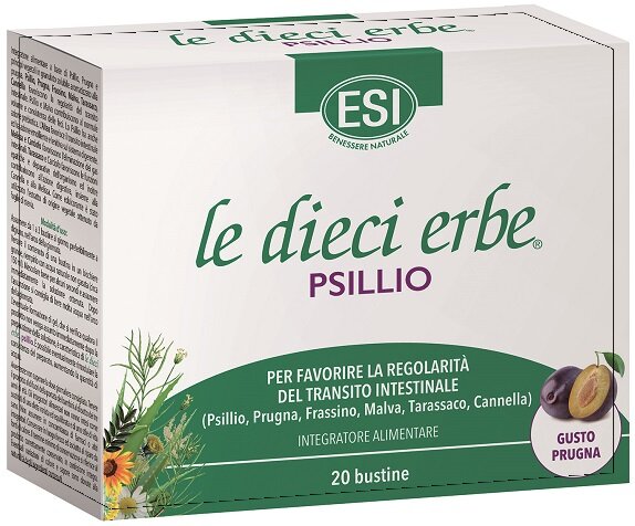 Esi Le Dieci Erbe Psillio per la regolarità del transito intestinale gusto prugna 20 bustine-2