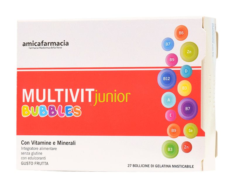 Amicafarmacia Multivit Junior Bubbles vitamine e minerali 27 bollicine di gelatine masticabili-1