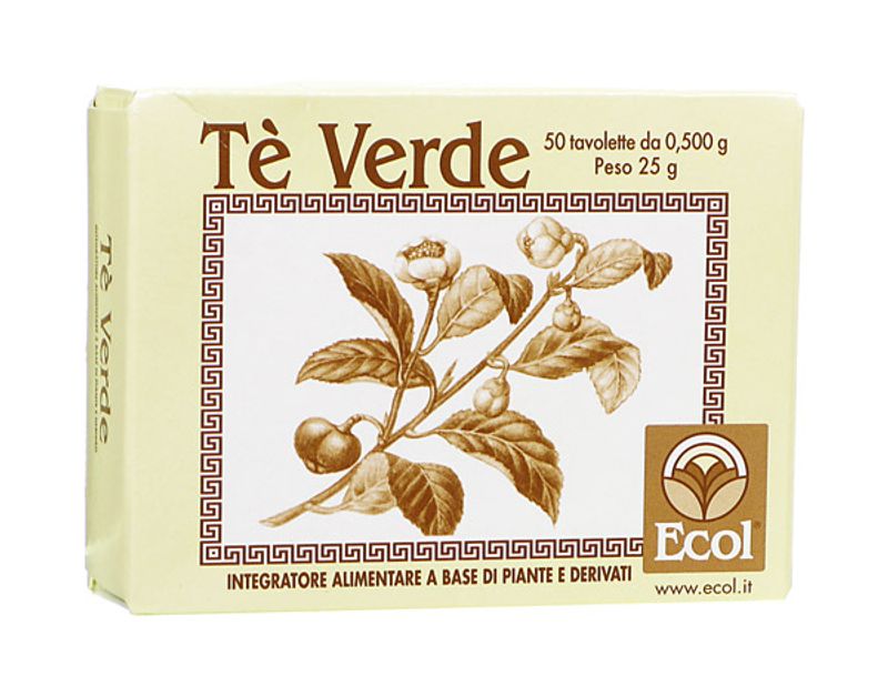 Ecol Tè Verde favorisce il drenaggio di liquidi 50 Tavolette-1