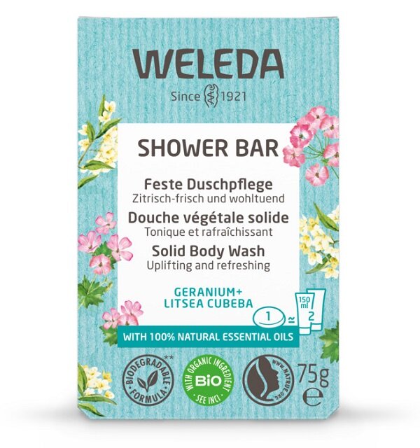 Weleda Shower Bar Geranio + Litsea Cubeba bagnodoccia solido 75g-2