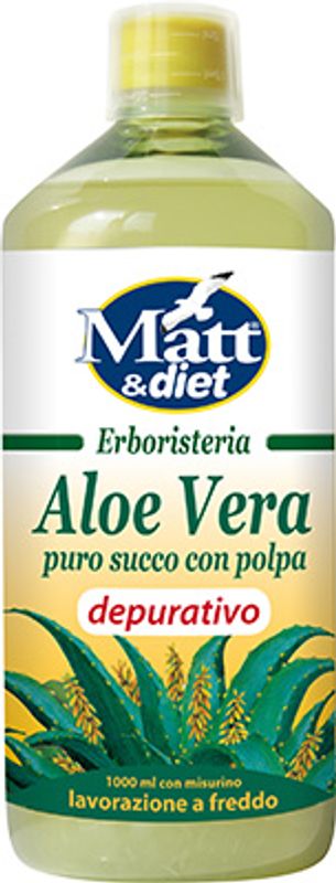 Matt&diet Aloe vera puro succo di polpa depurativo 1 Litro-1