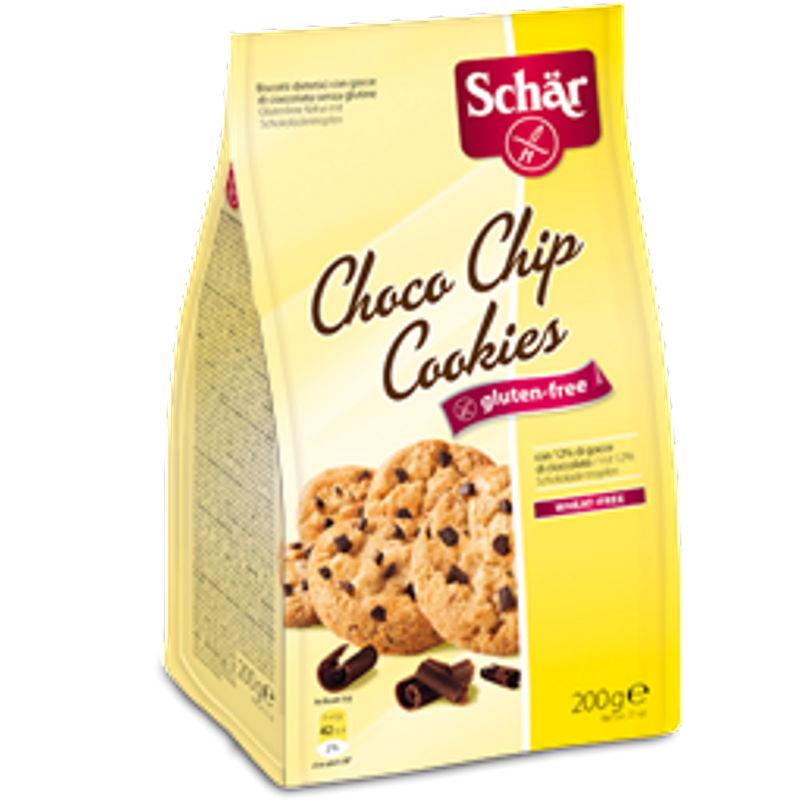 Schar Choco Chip Cookies Biscotti con gocce di cioccolato senza glutine 200g-0
