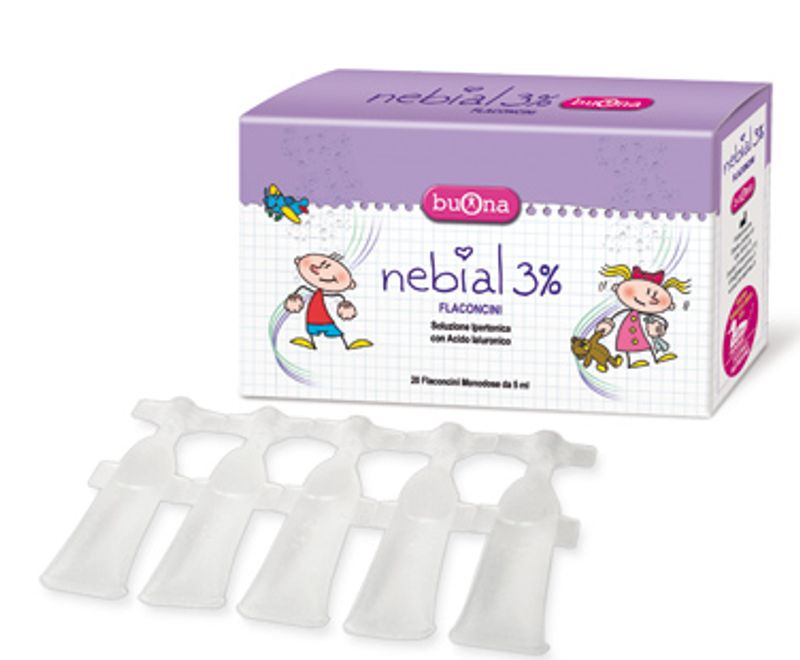 Buona Nebial 3% Flaconcini per aerosol soluzione salina 20 flaconcini da 5ml-1