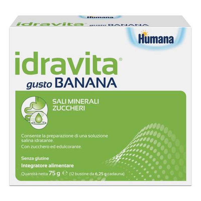 Humana Idravita sali minerali e zuccheri gusto Banana 12 bustine-1