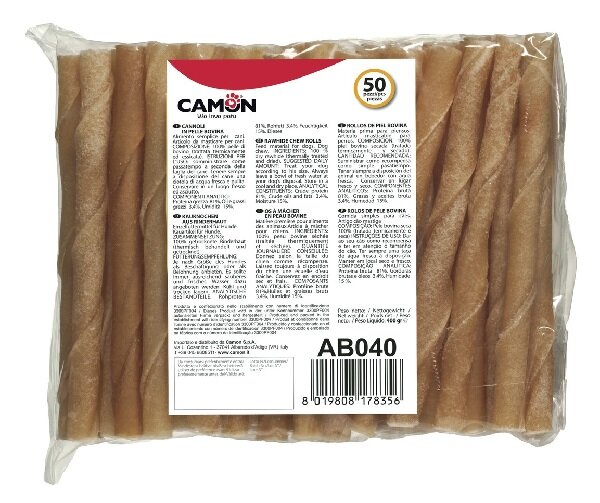 Camon Rolls In Pelle Bovina Per Cani 12.5cmx8/9mm Busta 400g-2
