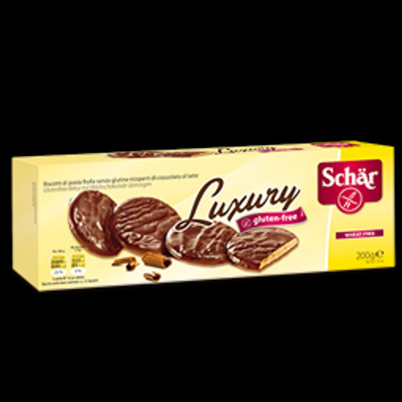 Schar Luxury biscotti ricoperti di cioccolato al latte 200g-1