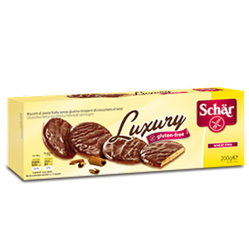 Schar Luxury biscotti ricoperti di cioccolato al latte 200g-0