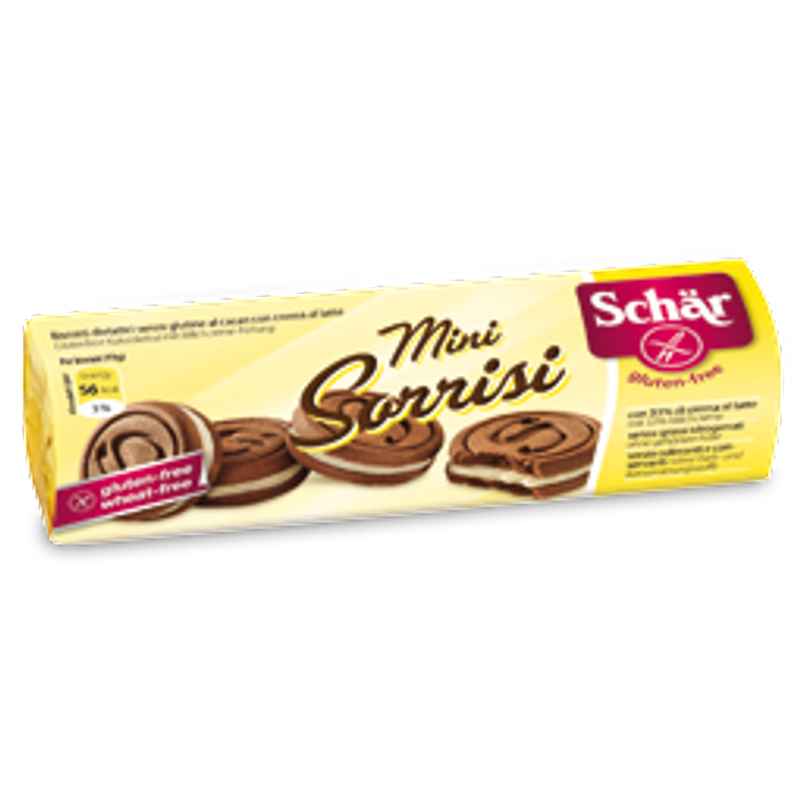 Schar Mini Sorrisi biscotti al cacao con crema al latte senza glutine 100g-0