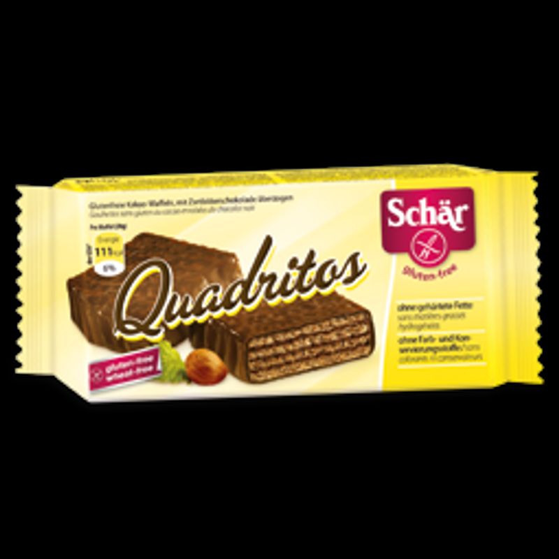 Schar Quadritos wafer al caco ricoperti di cioccolato fondente senza glutine 2x20g-1