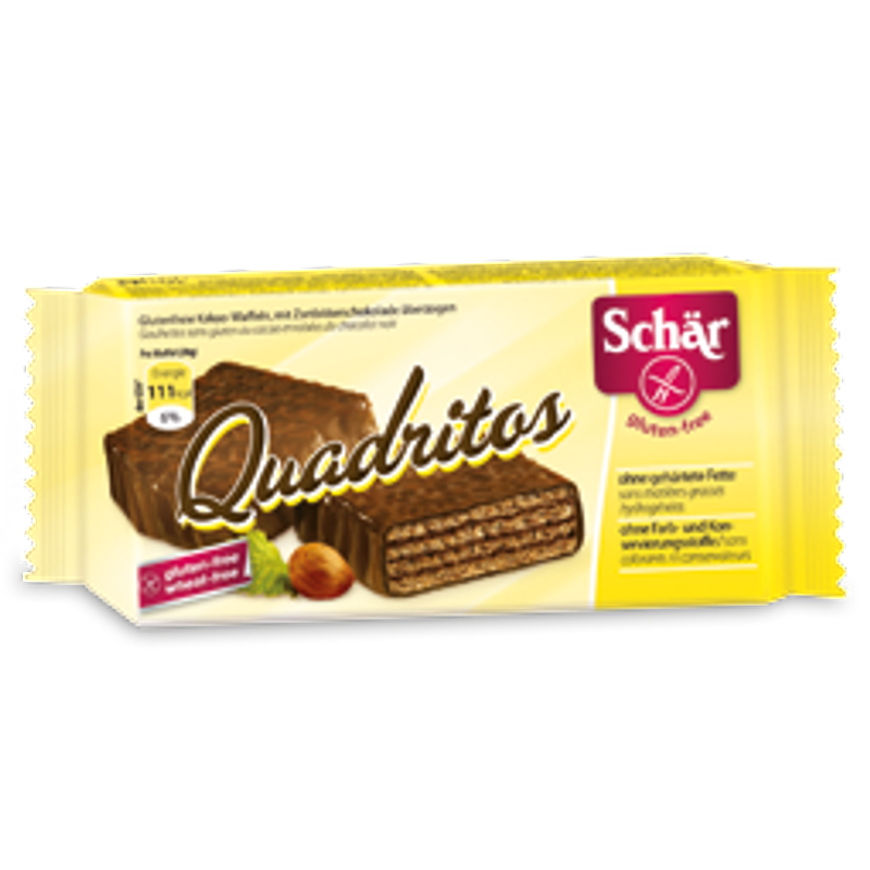 Schar Quadritos wafer al caco ricoperti di cioccolato fondente senza glutine 2x20g-0