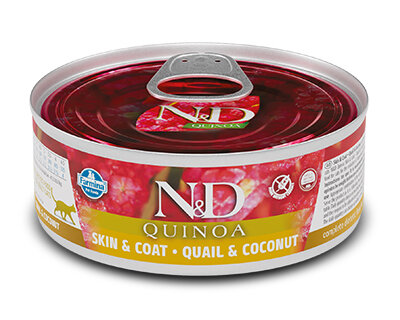Farmina Natural & Delicious Quinoa Skin & Coat Quaglia E Cocco Per Gatti Adulti 80g-1