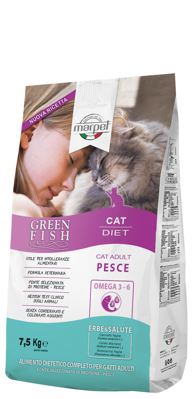 Marpet Greenfish Pesce Cibo Secco Per Gatti Adulti Sacco 7,5Kg-1