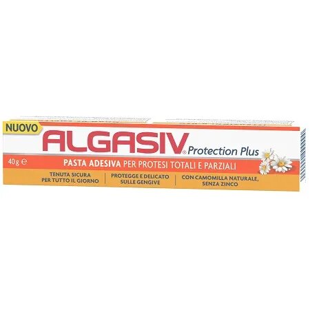 Algasiv Protection Plus Crema Adesiva Per Protesi Totali E Parziali Con Camomilla Naturale 40g-1