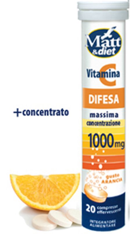 Matt&diet Difesa Vitamina C 20 compresse effervescenti gusto arancia-1