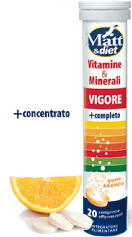 Matt&diet Vigore Vitamine&Minerali 20 compresse effervescenti gusto arancia-1