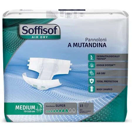 Soffisof Pannoloni A Mutandina Air Dry Super Taglia Media 15 Pezzi-2