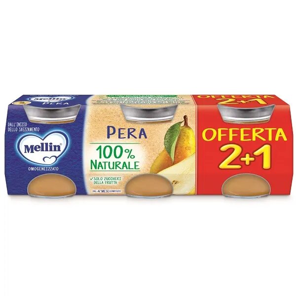 Mellin Omogeneizzato Alla Pera 3x100g 4Mesi+-2