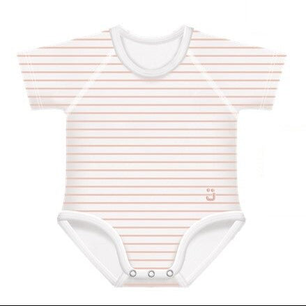 J Bimbi Body 0-36M In Bambu' 4 Stagioni Righe Pesca-2