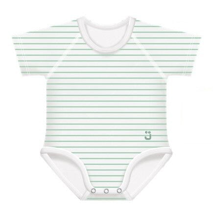 J Bimbi Body 0-36M In Bambu' 4 Stagioni Righe Verde Acqua-2