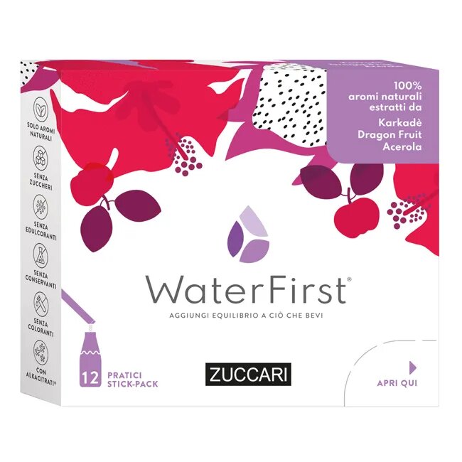Zuccari WaterFirst Karkadè Dragon Fruit Acerola 12 Stick-2