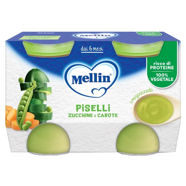 Mellin Omogeneizzato Piselli/Carote 2x130g 6Mesi+-2