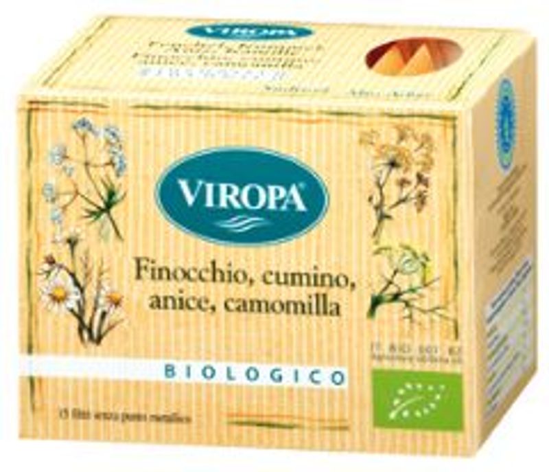 Viropa Finocchio, cumino, anice, camomilla infuso biologico 15 filtri-1