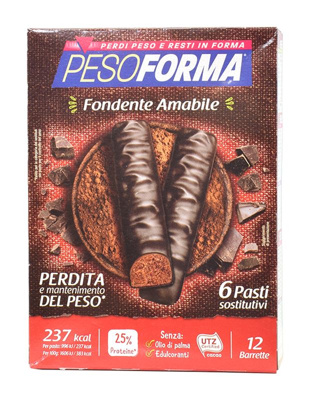 PesoForma Barrette al Cioccolato Fondente Amabile 6 pasti-1