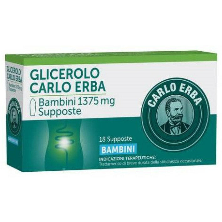 Glicerolo Carlo Erba Bambini 1375mg 18 supposte glicerolo-2