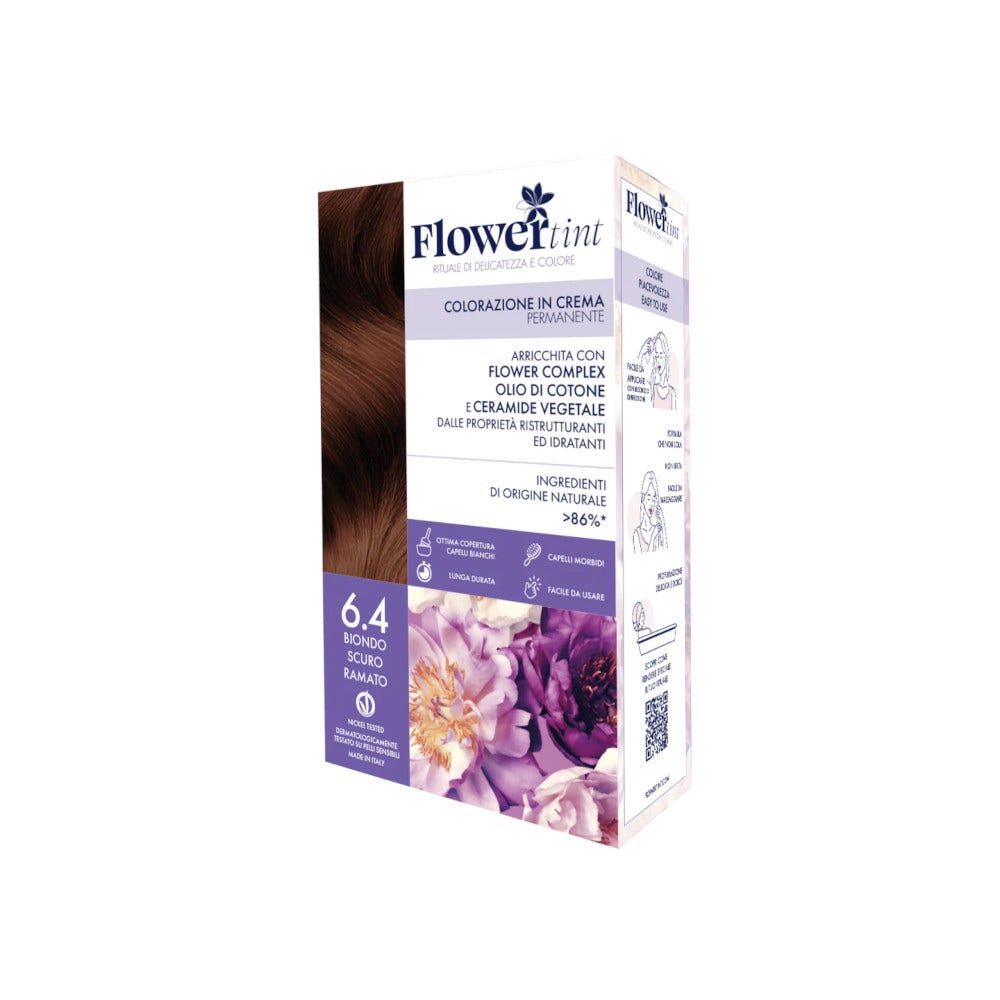 Flowertint Colorazione In Crema Permanente Colore 6,4 Biondo Scuro Ramato-1