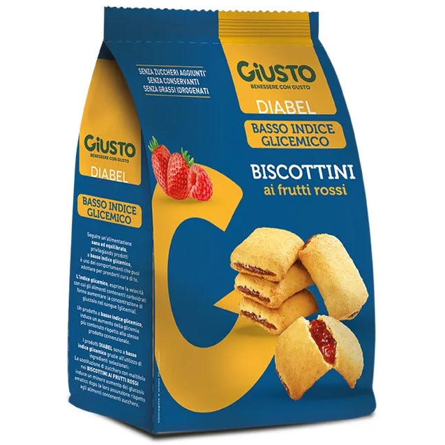 Giusto Diabel Biscottini Ai Frutti Rossi 250g-1