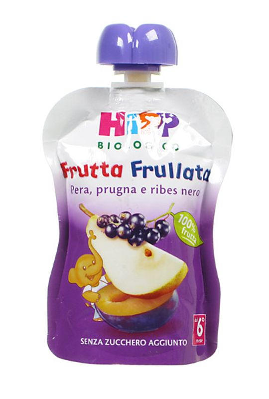 Hipp  Biologico Frutta Frullata Pera, prugna e ribes nero 90 g-1