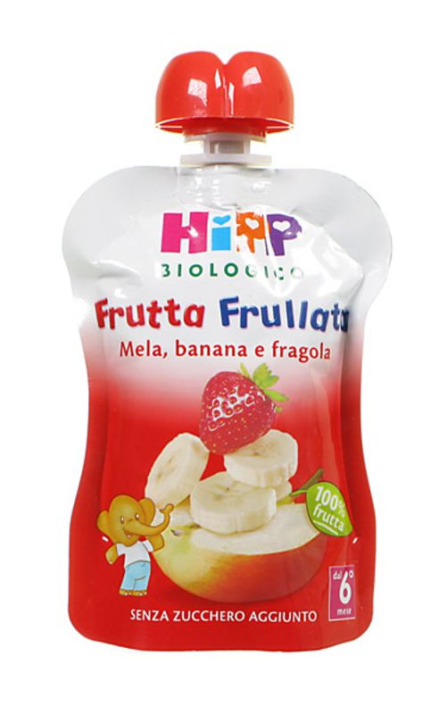 HiPP Biologico Frutta Frullata mela, banana e fragola 90 g-1