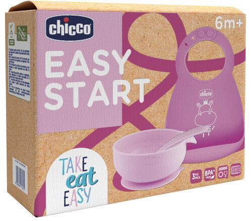 Chicco Easy Start Set Pappa Per Svezzamento Rosa 6+ Mesi-1