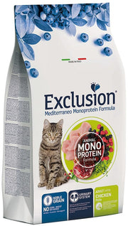 Exclusion Mediterraneo Monoprotein Noble Grain Cibo Secco Pollo Per Gatti Adulti 1,5kg-1