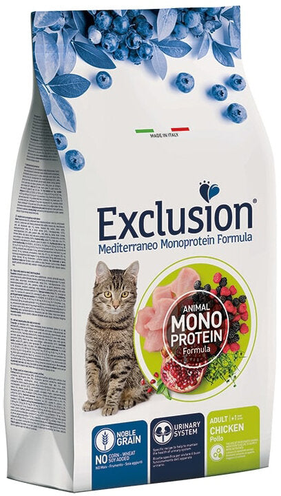 Exclusion Mediterraneo Monoprotein Noble Grain Cibo Secco Pollo Per Gatti Adulti 1,5kg-1